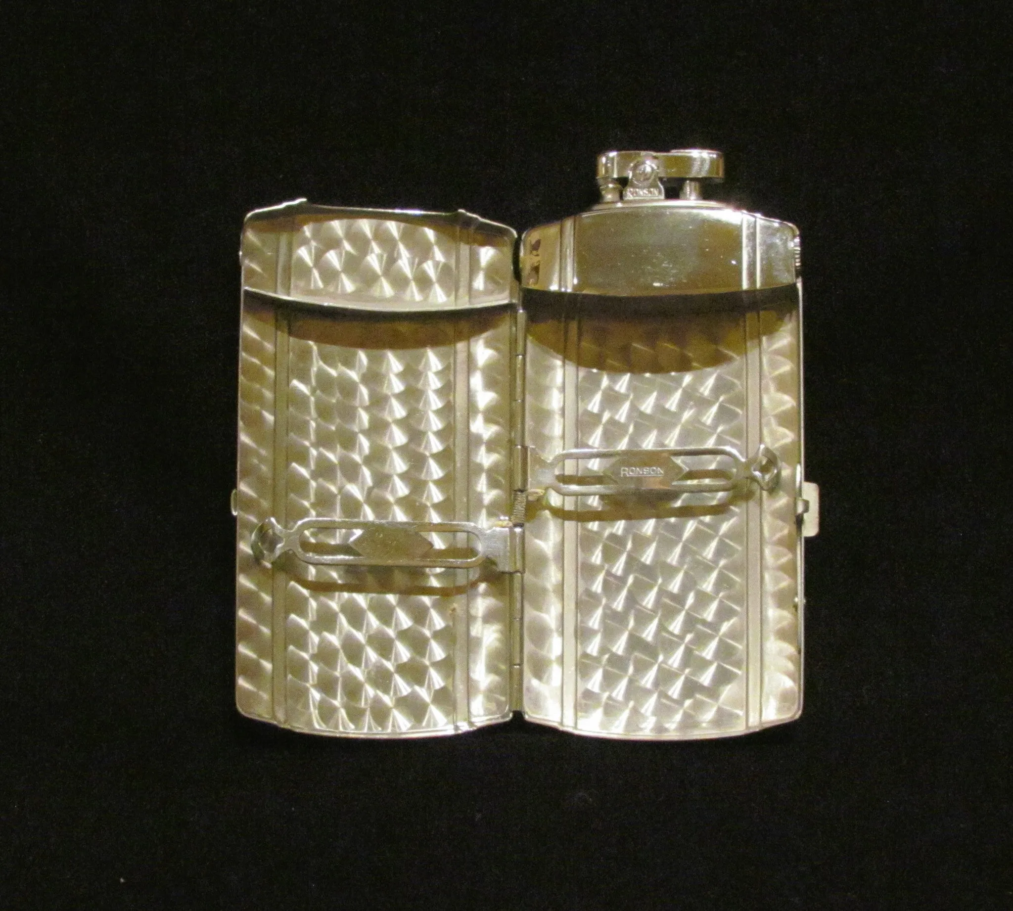 Vintage Ronson Pocket Pal Tortoise Shell Enamel Case Lighter Art Deco Cigarette Case Art Metal Works RARE