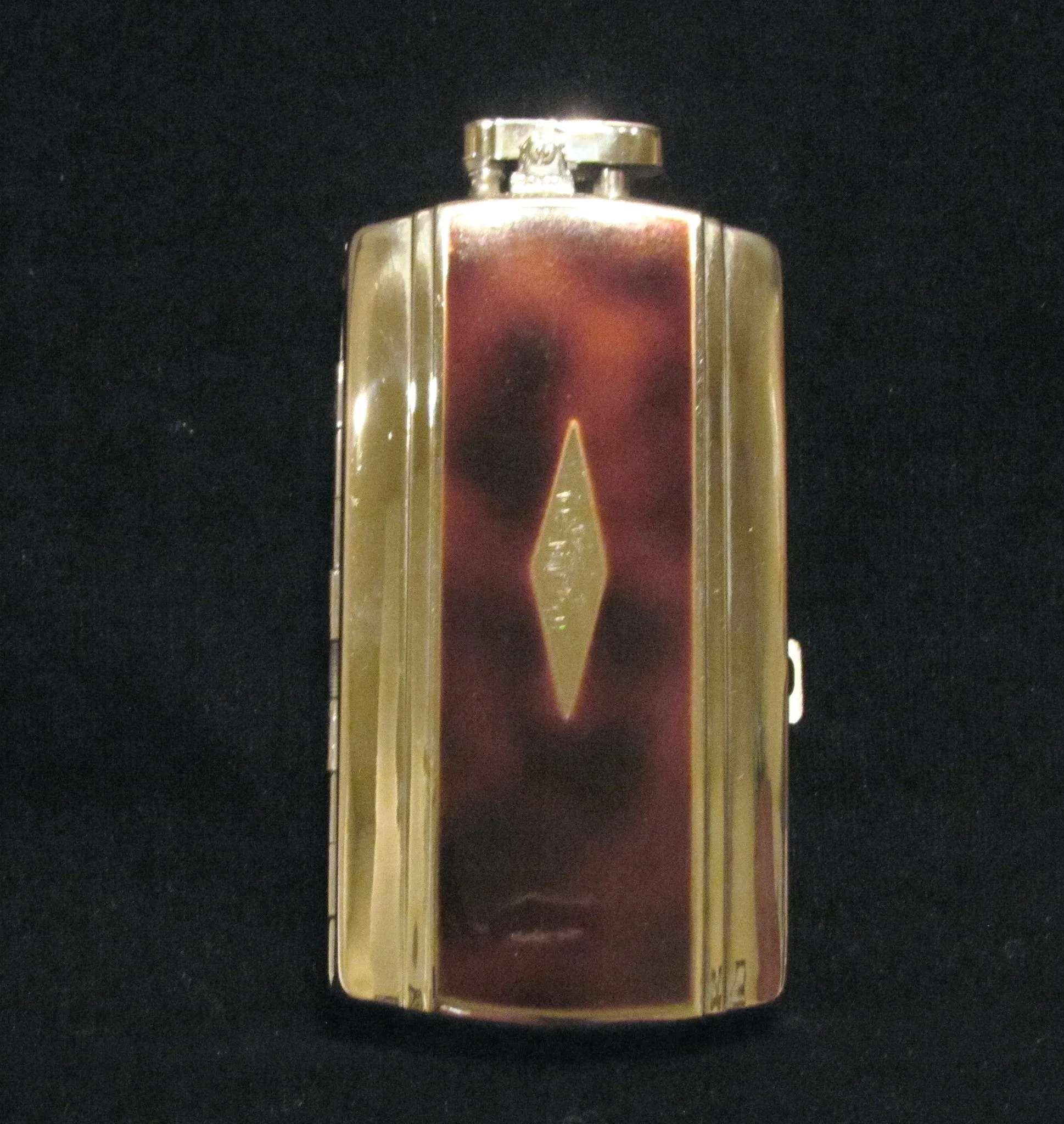 Vintage Ronson Pocket Pal Tortoise Shell Enamel Case Lighter Art Deco Cigarette Case Art Metal Works RARE