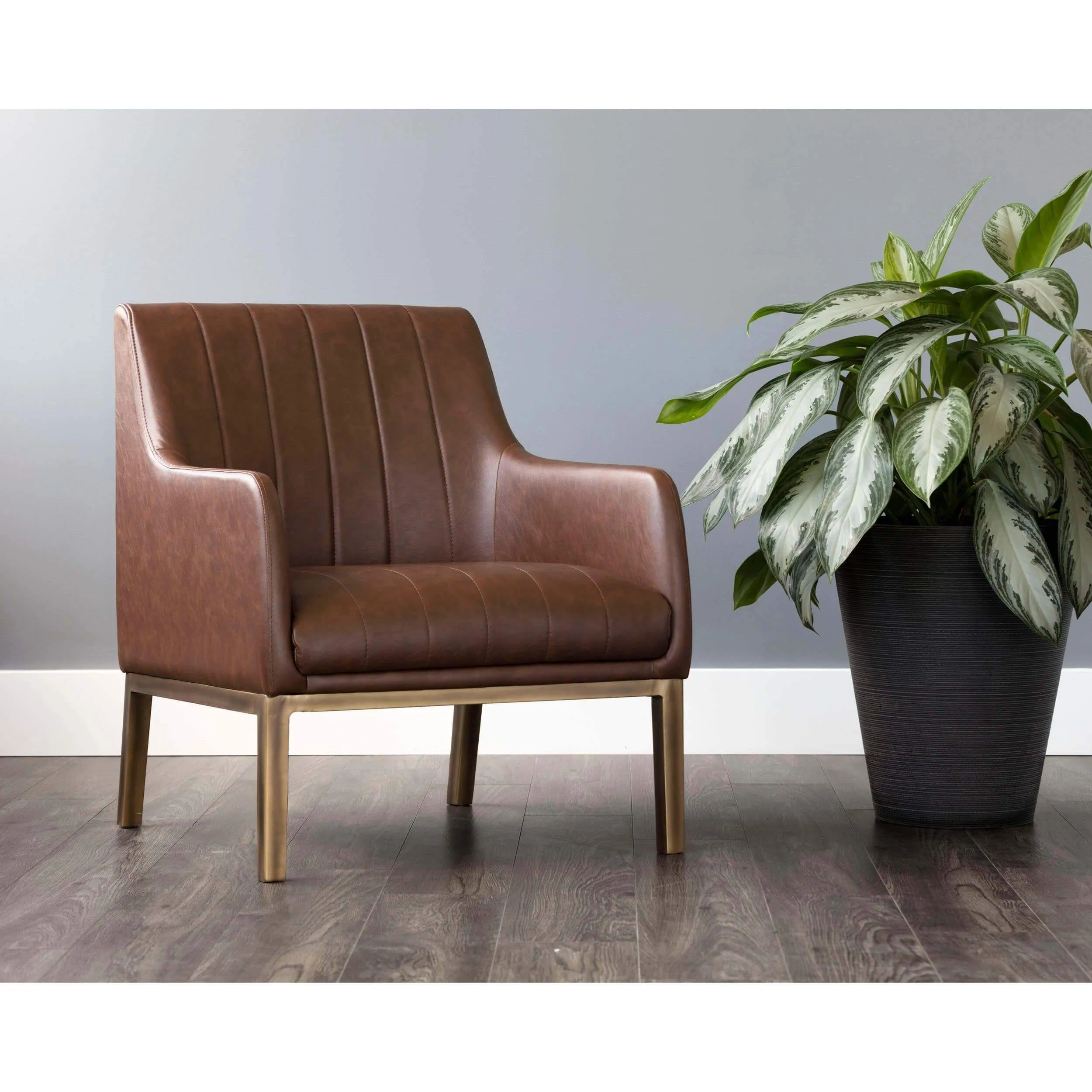Wolfe Lounge Chair, Vintage Cognac