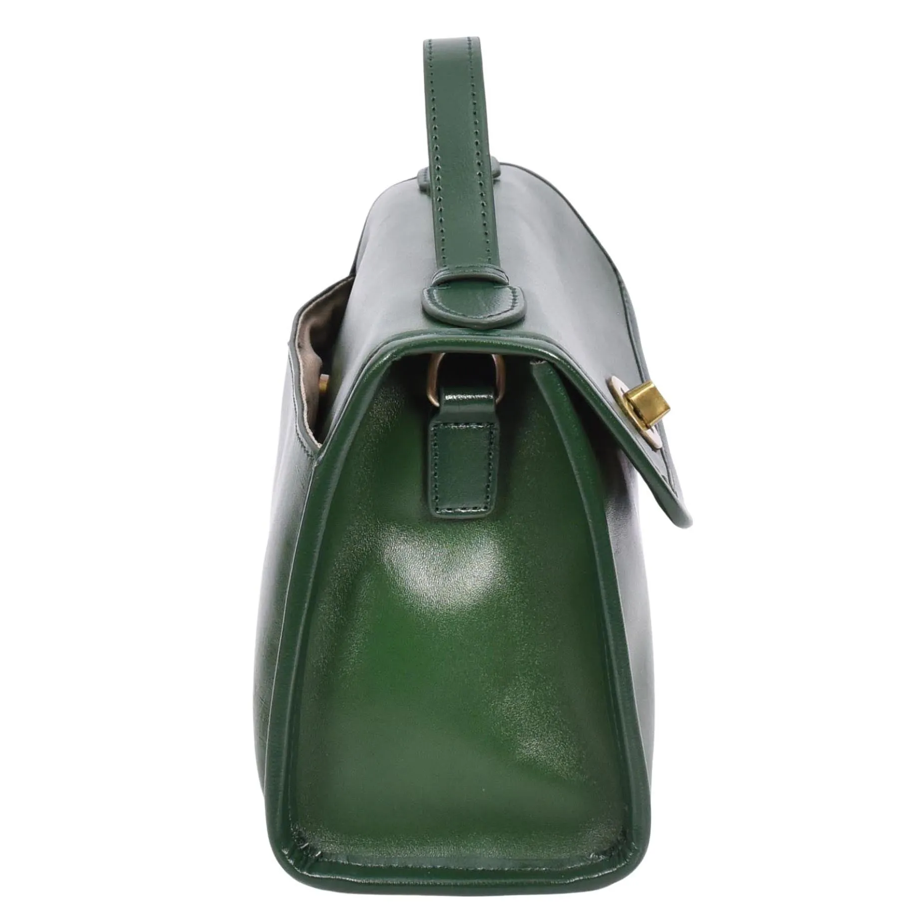 Womens Real Leather Handbag Small Cross Body Shoulder Bag Havana Green